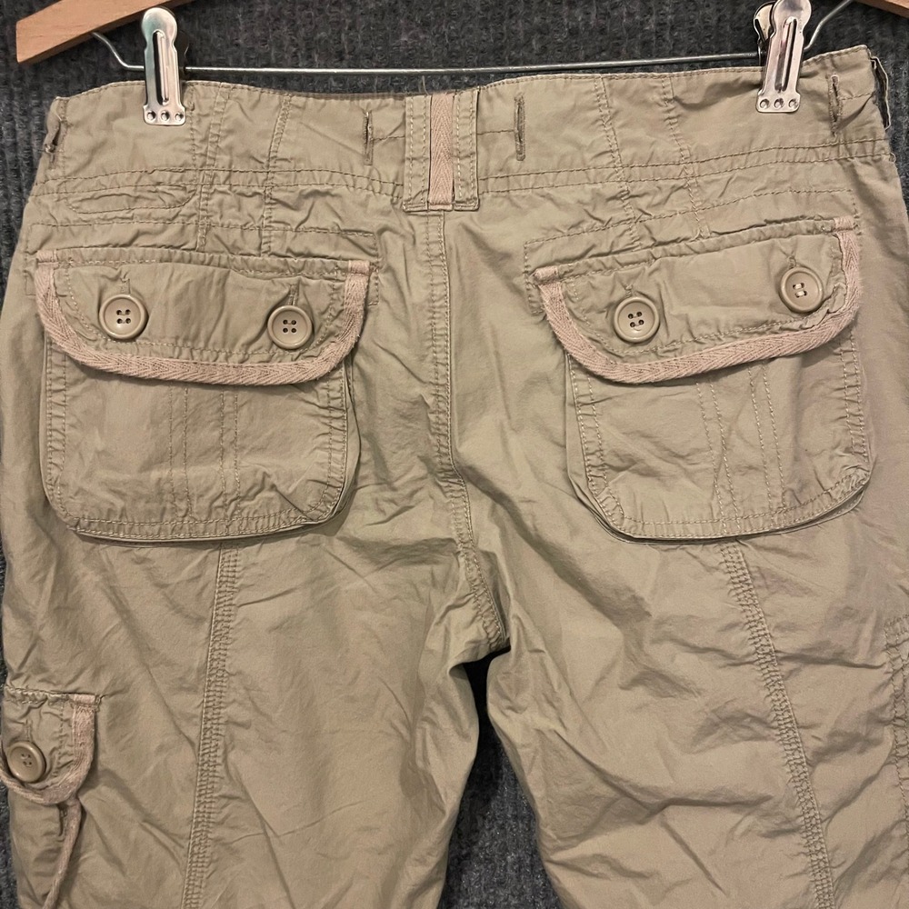 Vintage Y2K Forever 21 Cargo Capri Pants Womens S Army Green McBling Grunge - Picture 4 of 10